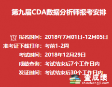 2018年CDA数据分析师考试报名入口