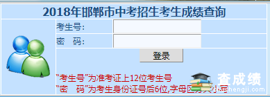 河北邯郸中考分数查询